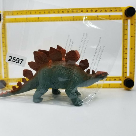 Vintage Stegosaurus Dinosaur Figure Green Red 1072-P11 TM 2000 - Picture 6 of 6